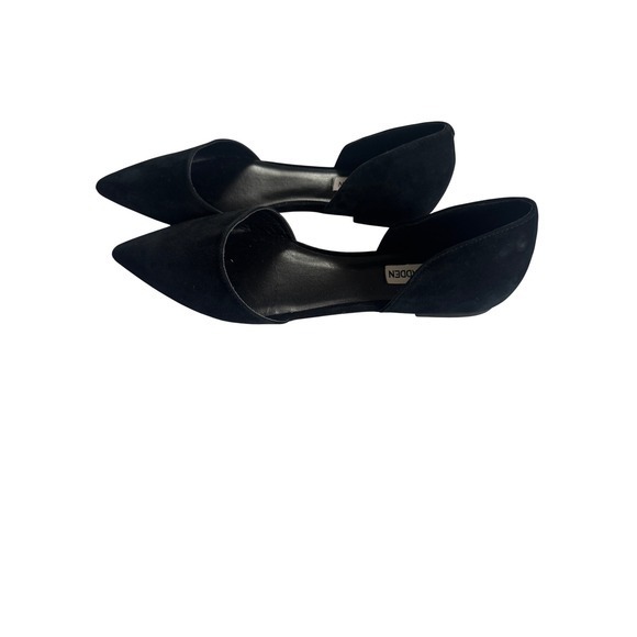 Steve Madden Shoes Women's 8.5 Black Suede Pointed Toe DOrsay Flats Women's - Picture 2 of 10